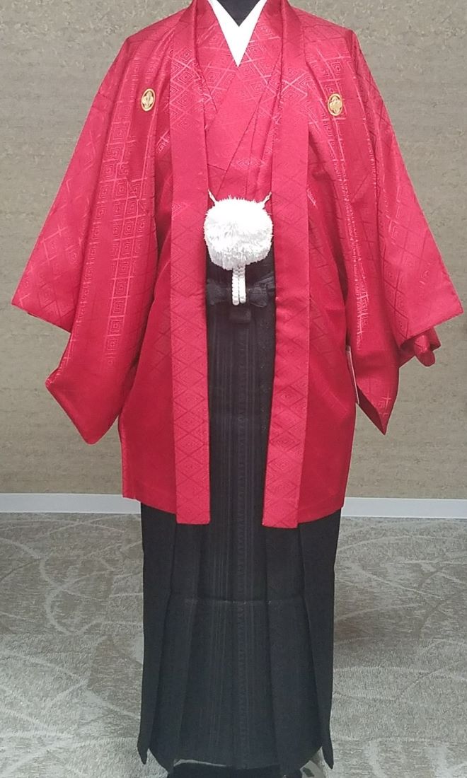 赤菊菱紋服