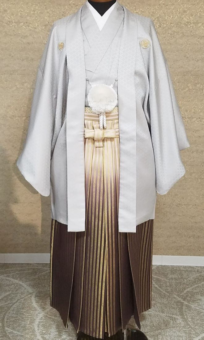 グレー紋服